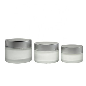 MBK Packaging 50G Frost Clear Glass Cream Jar with Inner Liner and Lid – Menbank