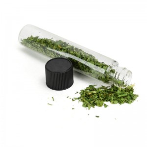 120MM CHILD RESISTANT CLEAR GLASS PRE-ROLL TUBE W/ BLACK TOP