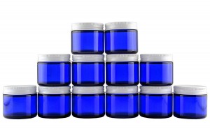 MBK 60ml 2OZ Cobalt Blue Glass Jar With Lid