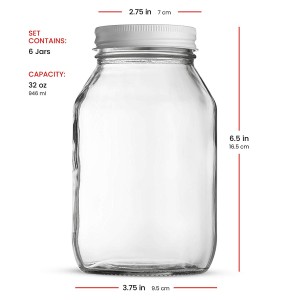 32oz Glass Economy Mason Jar with Silver Lid