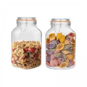 3L Glass Storage Canning Jar With Glass Lid Stainless Steel Clip