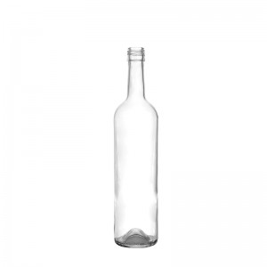 750ml Clear Flat Base Screw Top Bordeaux Wine Bottle