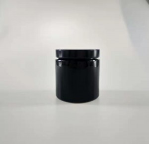 MBK 4OZ Wide Mouth Black Glass Jar with Black Lid – Menbank