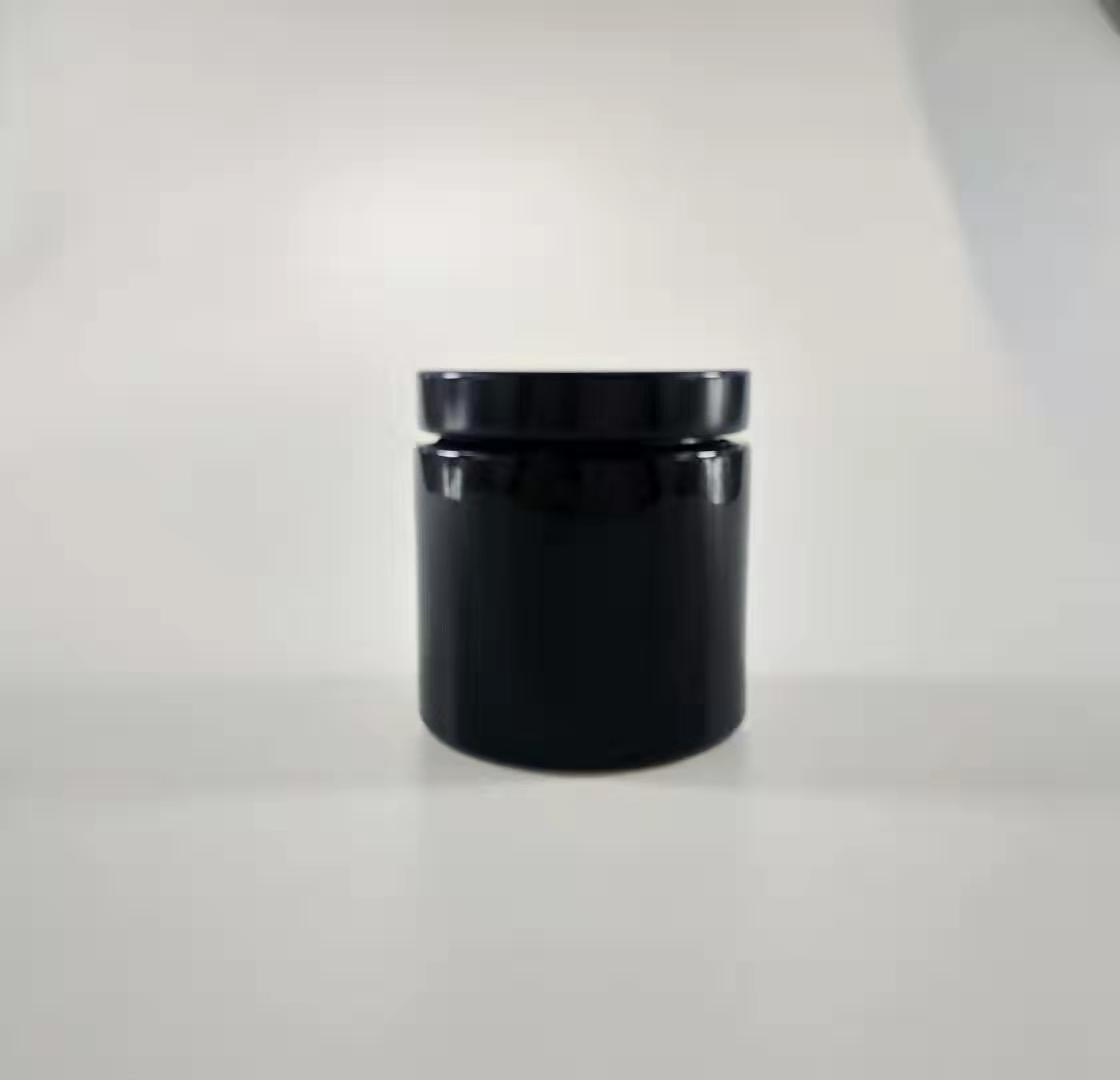 MBK 4OZ Wide Mouth Black Glass Jar with Black Lid – Menbank Featured Image