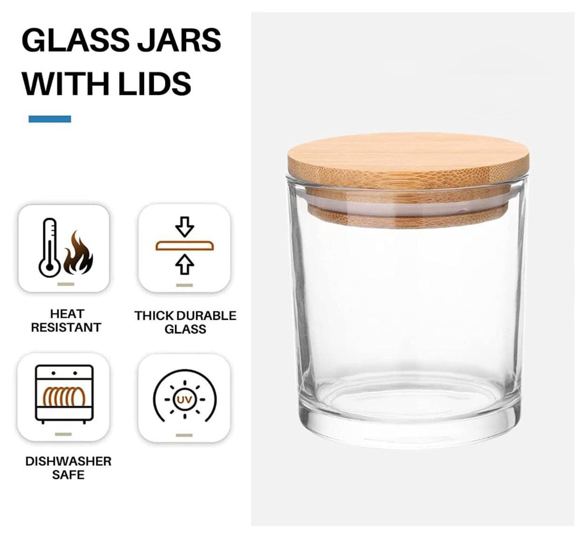 8 oz. Custom Glass Candle Jars for Making Candle (6)