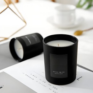 10 Oz. Frosted Glass Candle Jars in Black