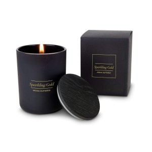 10 Oz. Frosted Glass Candle Jars in Black