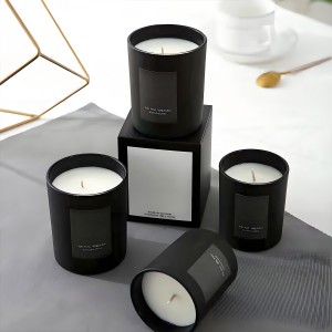 10 Oz. Frosted Glass Candle Jars in Black