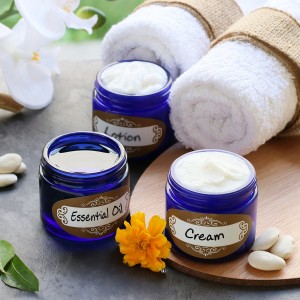 MBK 60ml 2OZ Cobalt Blue Glass Jar With Lid