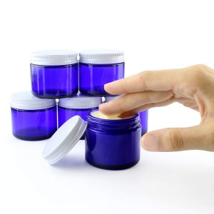 MBK 60ml 2OZ Cobalt Blue Glass Jar With Lid