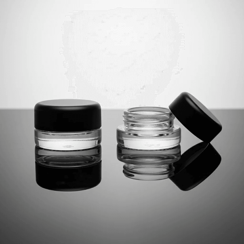 5g Glass Concentrate Container with Matte Black Cap