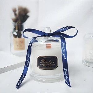 8OZ 9OZ Glass Candle Jar with Bell Cloche Dome Glass Lid