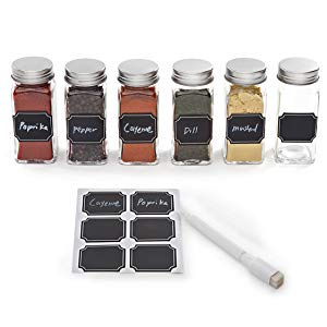 4OZ Mini Square Glass Spice Bottle with Silver Lid
