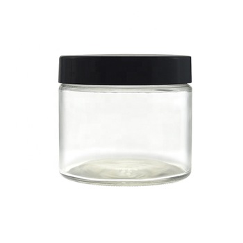 300ml Clear Straight Side Glass Jar with Black Lid Featured Image