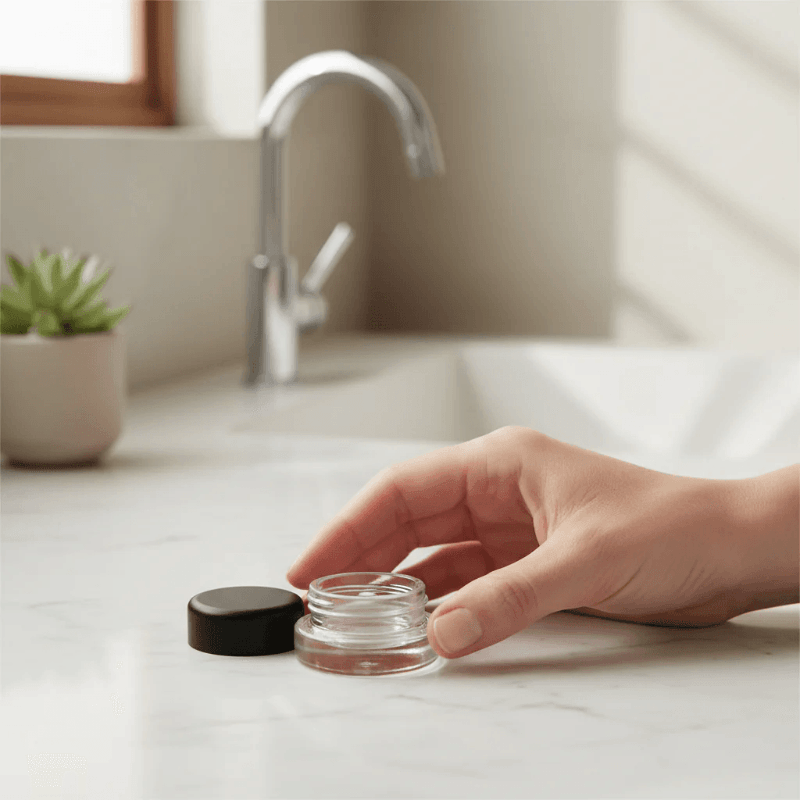 5g Glass Concentrate Container with Matte Black Cap