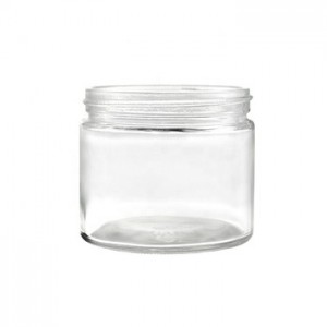300ml Clear Straight Side Glass Jar with Black Lid