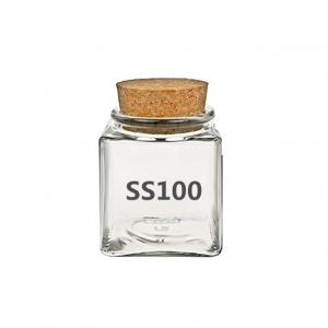 Small 100ml Square Glass Storage Jar with Cork Stopper for Spice Herbs – Menbank