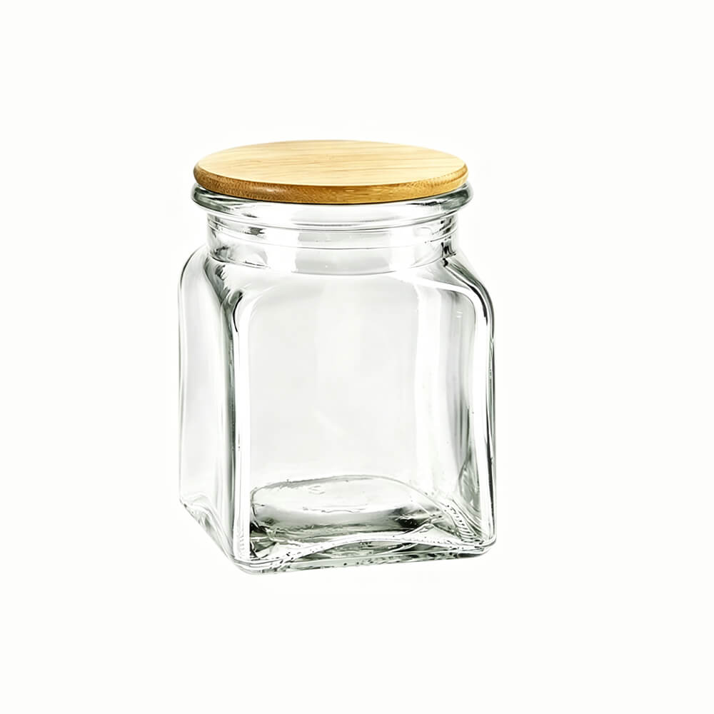 8oz Clear Square Glass Jar