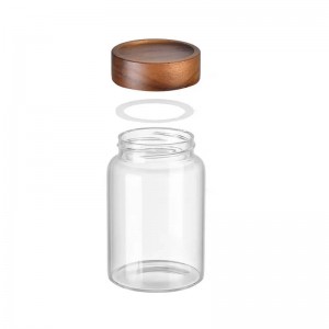 8oz glass jar with tight-sealing wooden lid