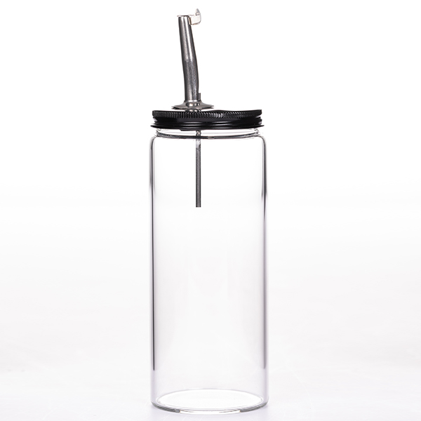 OEM/ODM Factory Cracked Glass Bottle - 16OZ Boroslicate Glass Drinking Bottle with Pouring Lid – Menbank