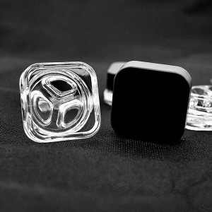 7g Dab Cube Split Glass Conentrate Jar with Black Children Resistant Lid