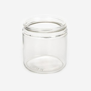 10oz 12oz Wide Mouth Glass Balm Jar with White Metal Lid