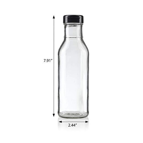 12 oz. Ring Neck Glass Dressing Bottle - 12/Case