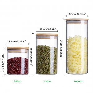 China Factory for Cracked Glass Solar Ball – Transparent Cylinder Glass Storage Jar with Wooden Lid – Menbank