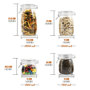 1L Glass Canning Preseve Jar Set – Menbank