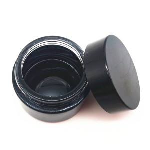 MBK 30ml 1oz Black Glass Cream Glass Jar with ABS Lid – Menbank