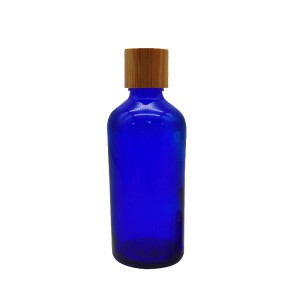 MBK 100ml Blue Glass Essential Oil Cosemtic Bottle with Wooden Lid – Menbank