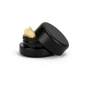 9ml Round Bottom Black Glass Jar with Child Resistant Lid