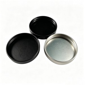 Black Metal 58-400 Smooth Skirt Unishell Lid for Candle with PE Linner