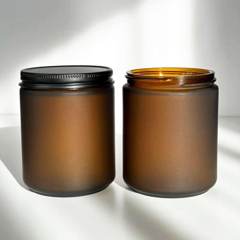 8oz Amber Glass Candle Jar