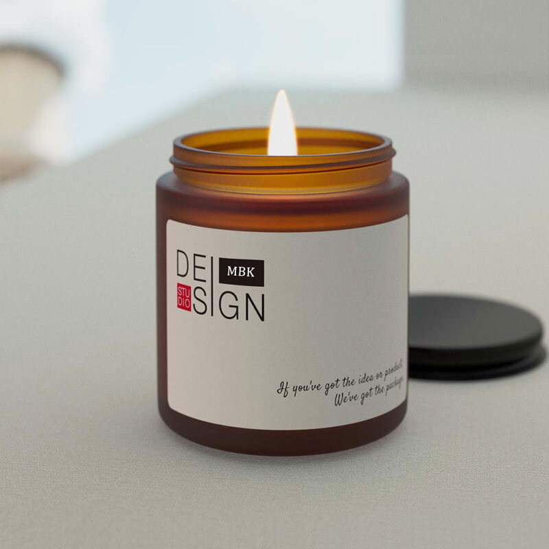 Amber Glass Candle Jar