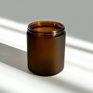 4oz 6oz 8oz 12oz Amber Straight-Sided Glass Candle Jars with Lid Wholesale Candle Containers for Luxury & Custom Candle Packaging