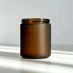 4oz 6oz 8oz 12oz Amber Straight-Sided Glass Candle Jars with Lid Wholesale Candle Containers for Luxury & Custom Candle Packaging