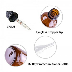 Amber Glass Dropper Bottles 5ml 10ml 15ml 20ml 30ml 50ml 100ml with CR Lids | Child Resistant CBD THC Oil Tincture Packaging Supplier