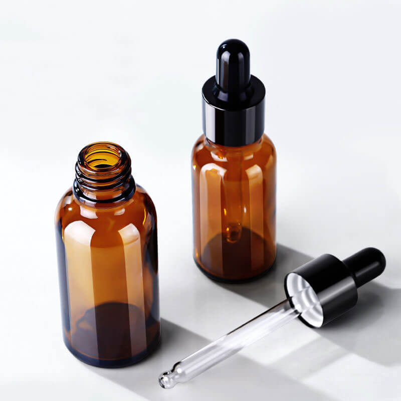 Amber Glass Dropper Bottles 5ml 10ml 15ml 20ml 30ml 50ml 100ml with CR Lids (7)