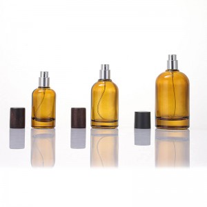 Amber Round Perfume Bottle 30ml 50ml 100ml | Custom Niche Fragrance Packaging with Caps & Sprayers