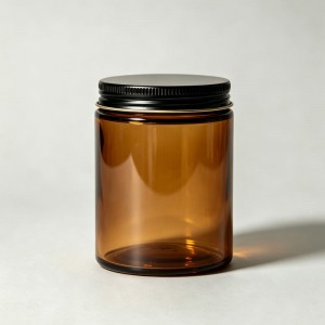 16oz Clear & Amber Straight Sided Glass Jar for Food, Candles