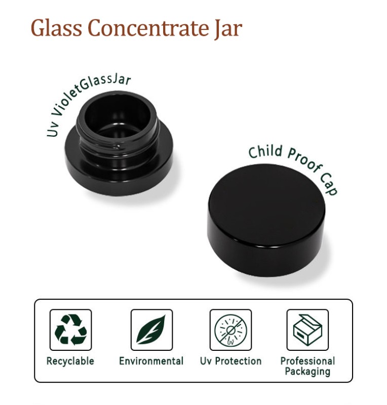 5ml Miron Violet Deep Dab Glass Jar in Stock | UV Protection