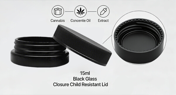 Black Glass Concentrate Jar