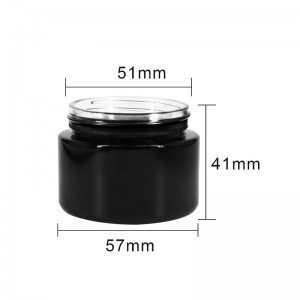 30g Luxury Black Glass Cream Jar with Gold Sealing Lid | Menbank Glass Packaging