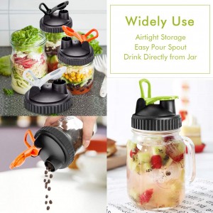 Plastic Flip Top Lid for Wide Mouth Mason Jar