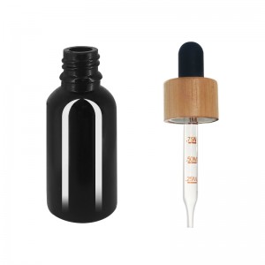15ml-Luxury-Light-Proof-Black-Material-Dropper-Bottle-With-Wooden-Lid