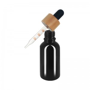 15ml-Luxury-Light-Proof-Black-Material-Dropper-Bottle-With-Wooden-Lid