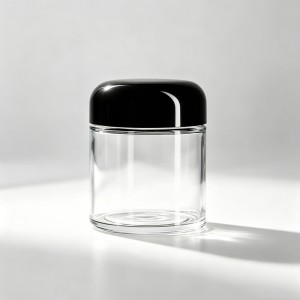 3.5g (2oz) Child Resistant Glass CBD Gummy Jar with CRC Lid – Airtight, Smell Proof Edible Storage Container for Cannabis Packaging