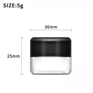 5ml Child Resistrant Glass Jar with Black Lid