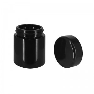 3.5g/3oz-Light-Proof-Black-Straight-Base-CR-Glass-Jar-with-Dome-Lid-for-Cannabis